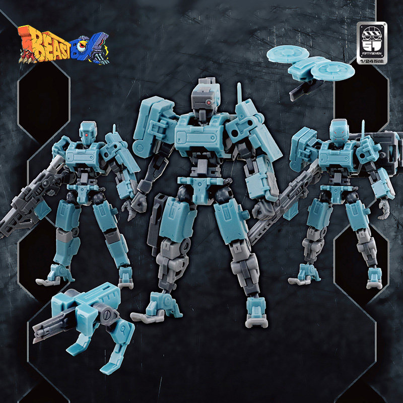 傀甲小队fiftyseven 1/24战五拼装机甲模型铠甲玩具双特典武器包