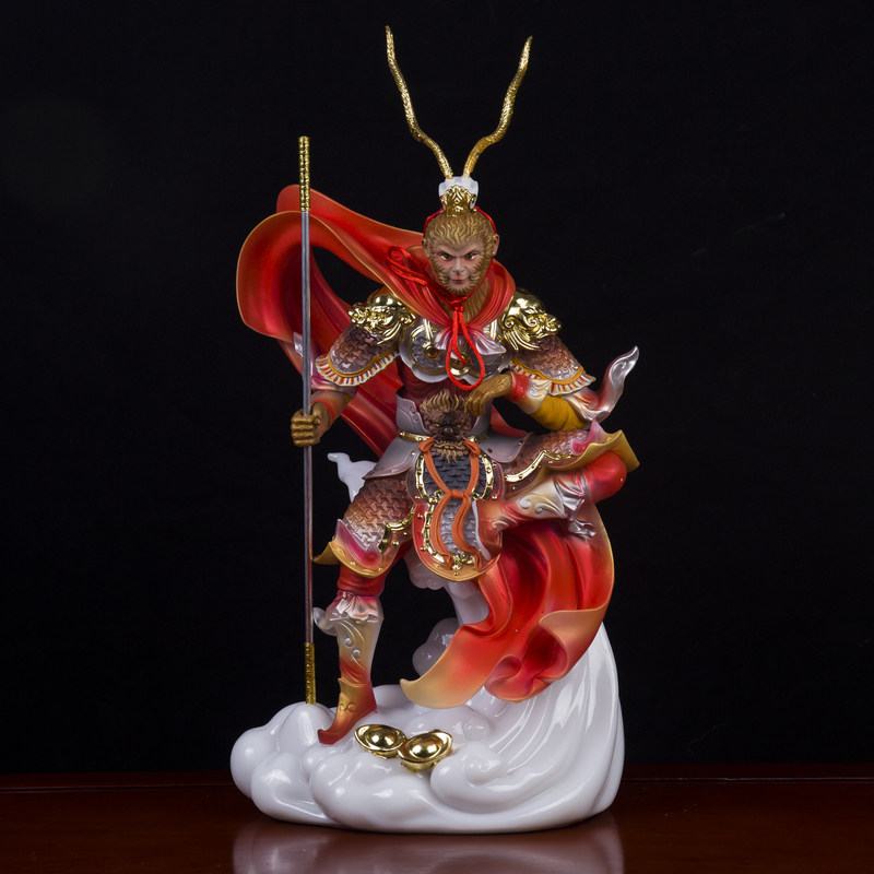 汉白玉祥云齐天大圣孙悟空美猴王战胜佛家家居供奉佛像摆件