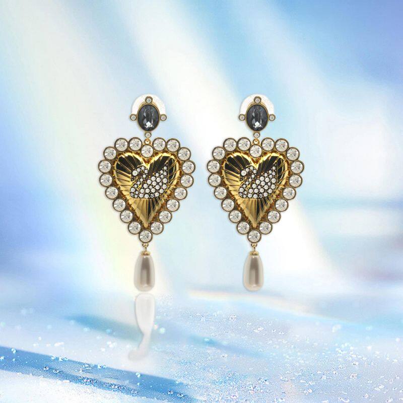 swarovski施华洛世奇小天鹅复古金色水晶耳环5489221耳环