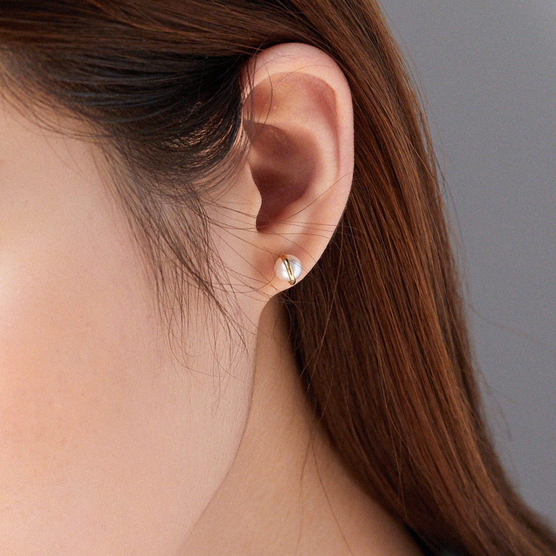 lynnhaven天然海水耳饰黄金耳钉珍珠麟玟耳环金耳环耳饰