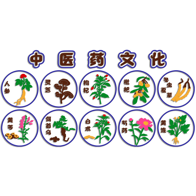 幼儿园楼梯走廊楼道墙面装饰环创中医药非物质传统文化文化墙贴