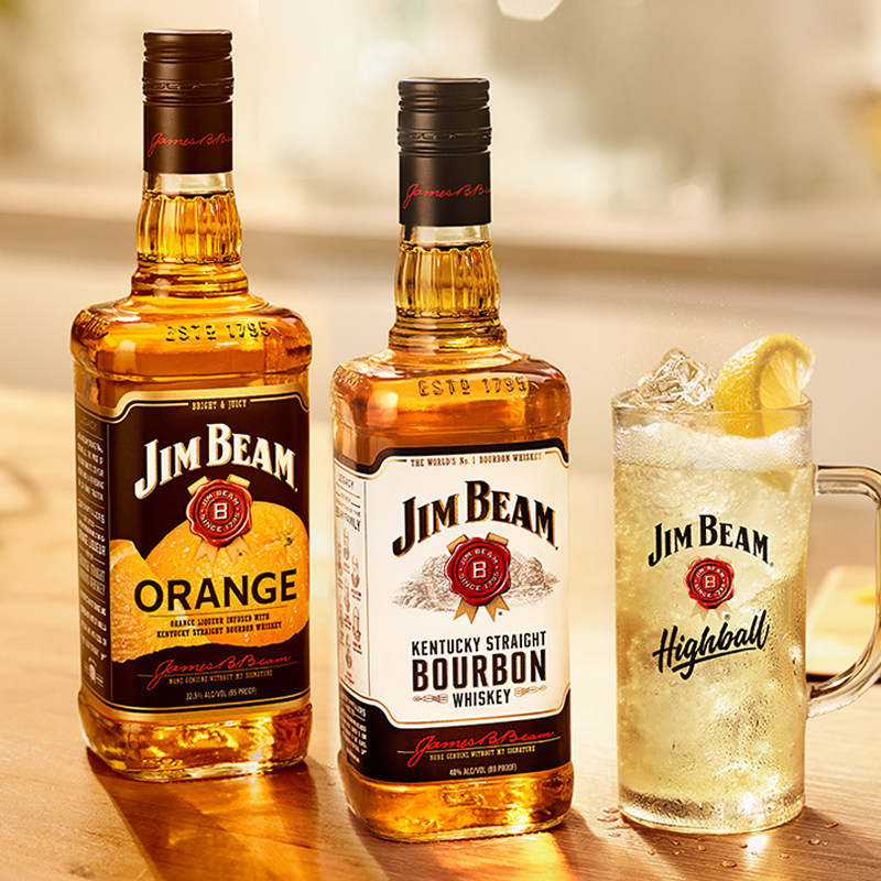 倾酌jimbeam金宾白占边波本威士忌黑麦苹果蜂蜜梅酒