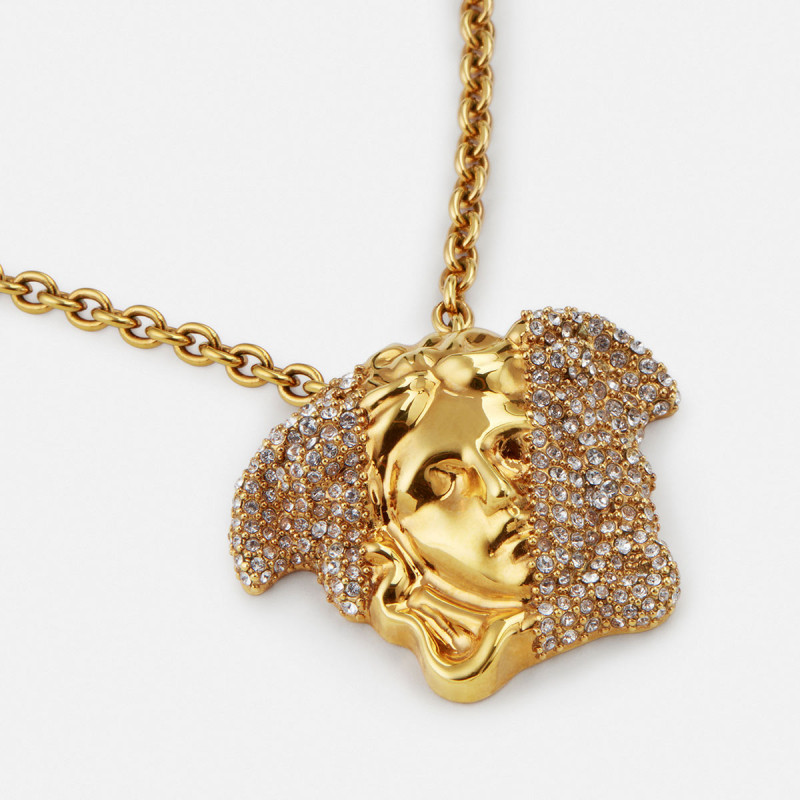 versace范思哲情侣2022新款水晶吊坠美杜莎项链