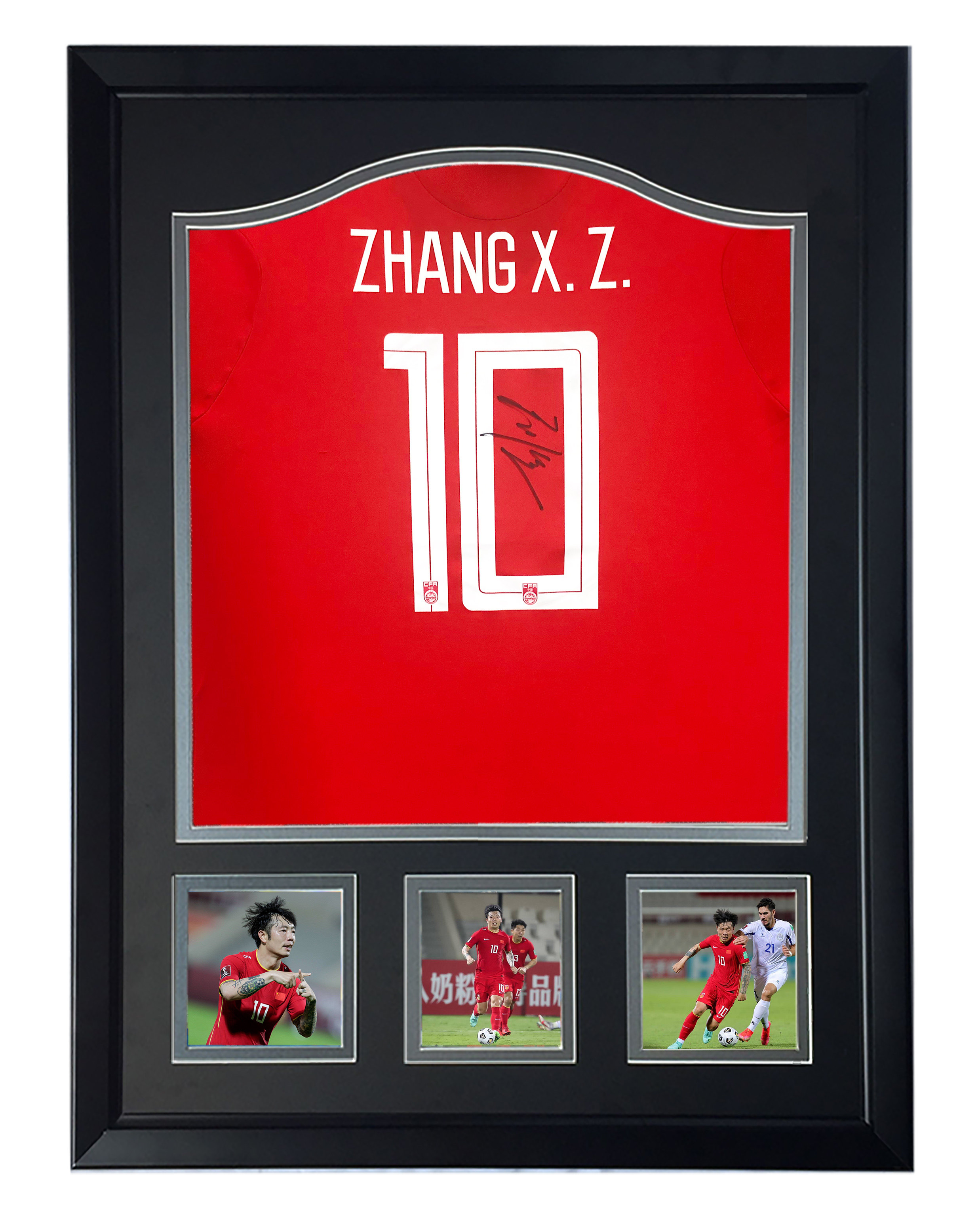 张稀哲亲笔亲名球衣国足裱框一瞬签名创意礼品