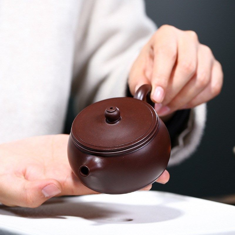 茶壶江苏宜兴掌柜原矿紫砂壶谭俊收藏井栏手工茶壶