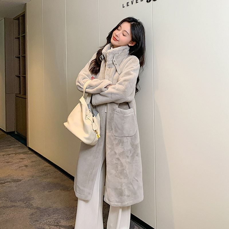 环保皮草女中中长款韩版年轻皮毛一体貂皮大衣皮草