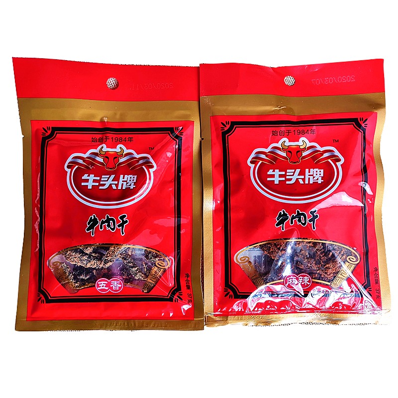 牛头牌牛肉干37克10袋贵州年货特产拉毛牛肉条牛纯果蔬汁