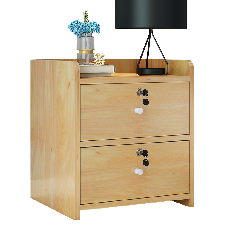 网红带锁床头柜简约现代小型多功能卧室柜子储物柜床头柜