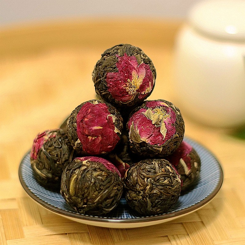 茶球重瓣礼盒18枚手工乔木玫瑰花茶花球调味再加工茶