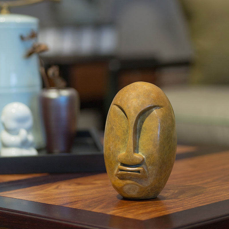 之美铜佛头像摆件四面佛头喜怒哀乐客厅红酒装饰品摆件