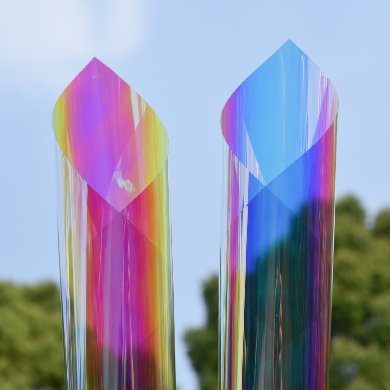 炫彩膜幻彩彩色玻璃贴纸镭射纸彩虹膜变色七彩贴膜手工滴胶摄影