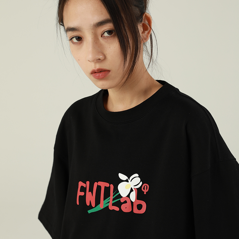 FROM WRTING字由 夏季圆领短袖T恤潮流极简基础打底衫宽松情侣tee