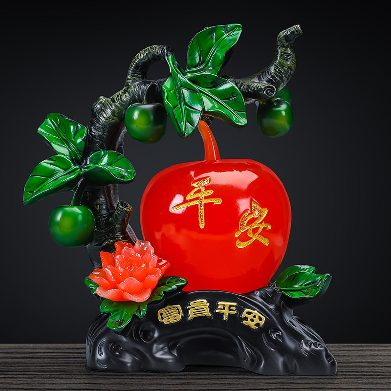 富贵平安果苹果摆件客厅招财装饰装饰工艺工艺品酒柜摆件
