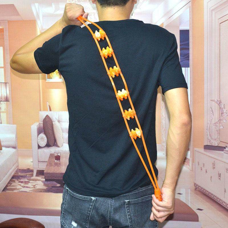 日本dg滚珠拉背条按摩器腰背部颈肩制背器材身体滚轮条手动拉背器