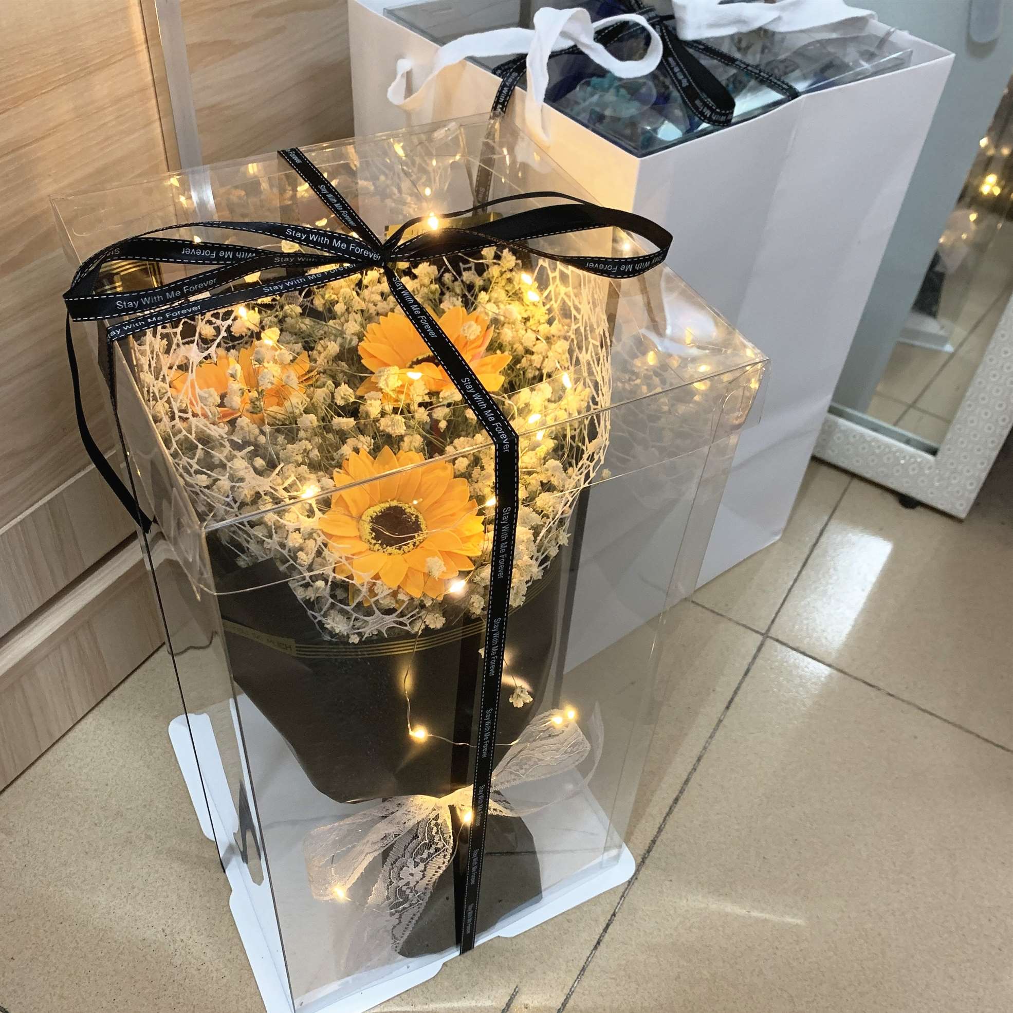 满天星干花礼盒花束情人节表白生日礼物送女友永生花毕业闺蜜元旦