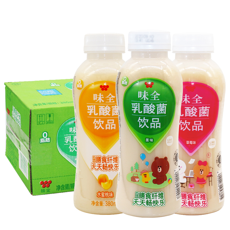 康师傅味全乳酸菌380ml15瓶含乳饮料原味草莓水蜜桃