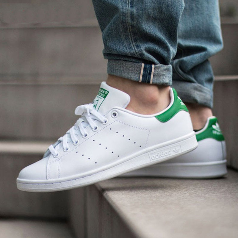 阿迪达斯adidas三叶草stansmith男女低帮板鞋运动鞋绿尾休闲鞋
