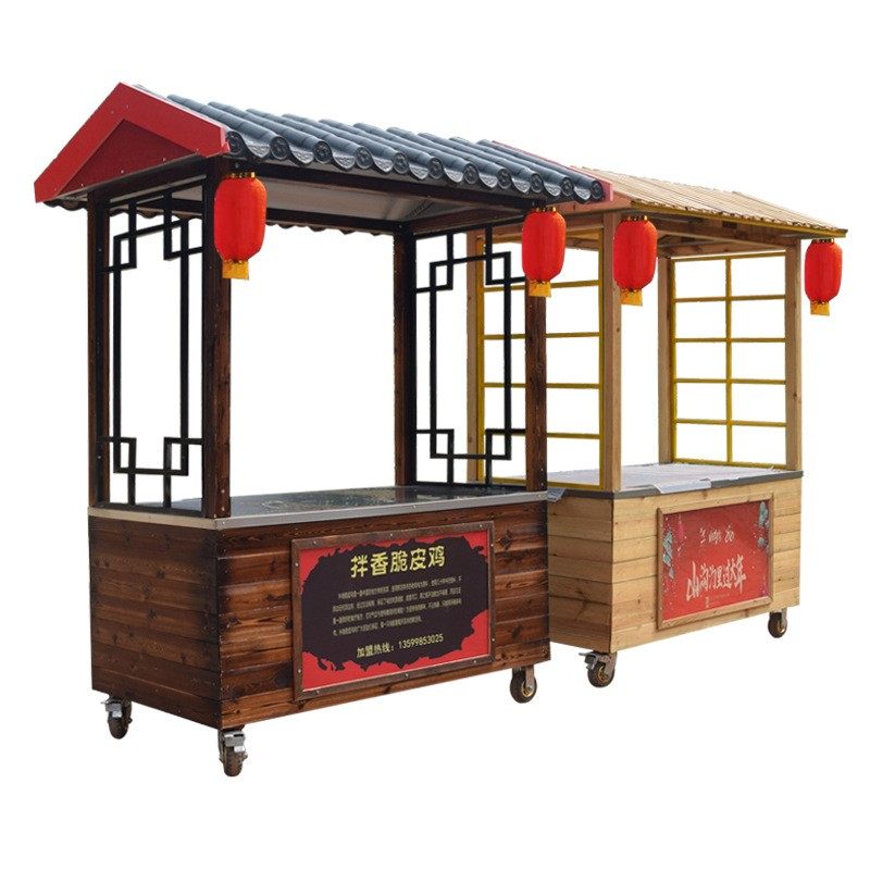 餐车推车复古四轮摆摊多功能小吃车仿视景景区炉灶