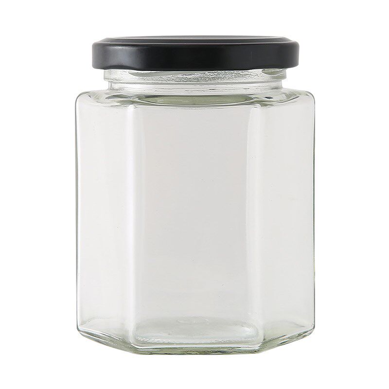 六棱玻璃瓶子密封罐小六角果酱辣椒酱柠檬膏蜂蜜罐头瓶食品级带盖