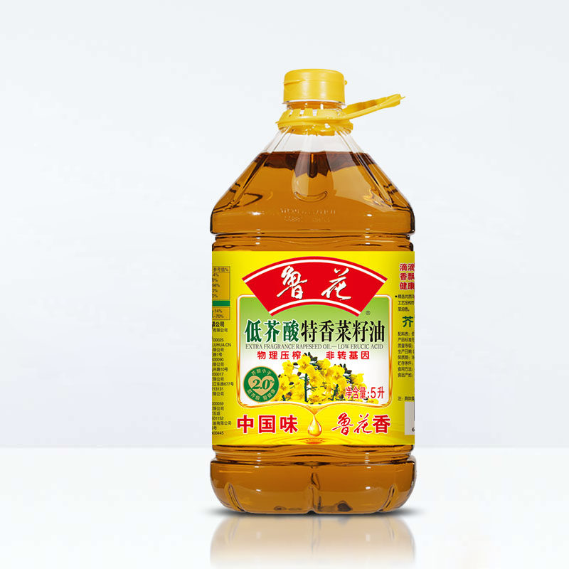 月产鲁花低芥酸特香菜菜籽油5l转基因物理压榨菜籽油