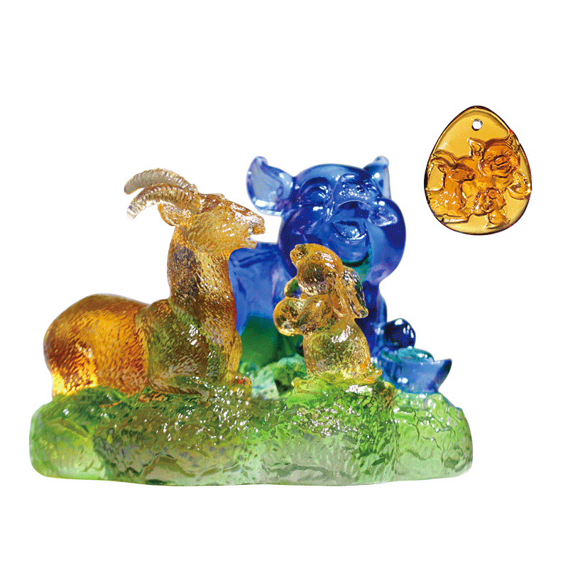 2021年集雅轩宋韶光生肖属兔万象更新吊坠摆件吉祥物套装项坠