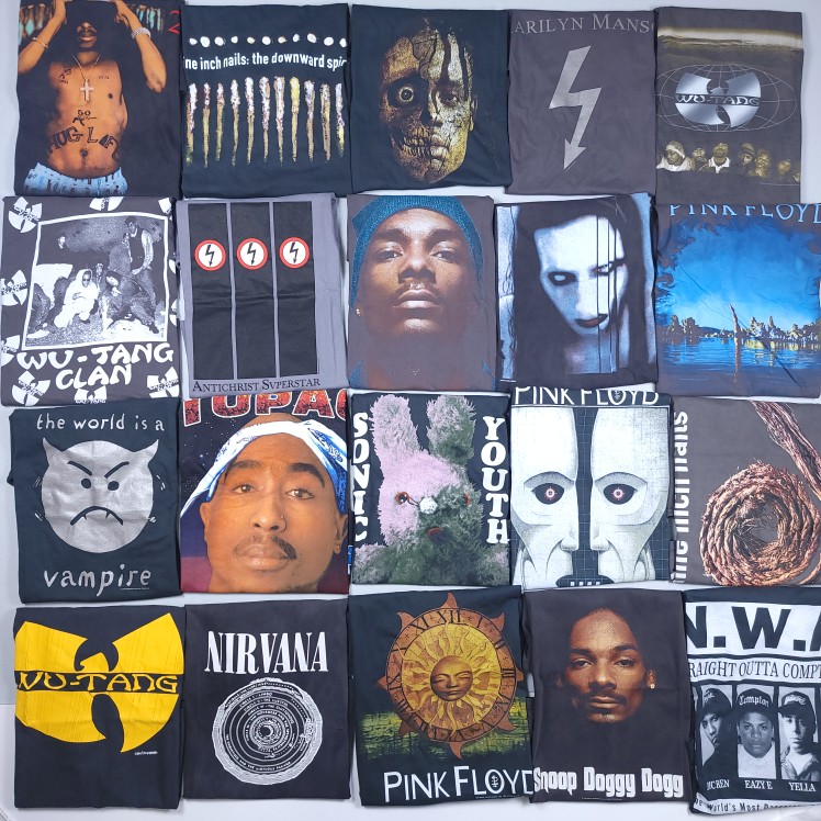 现货Vintage Vtg曼森白鬼枪花美潮复古短袖fog风高街宽松短T恤潮