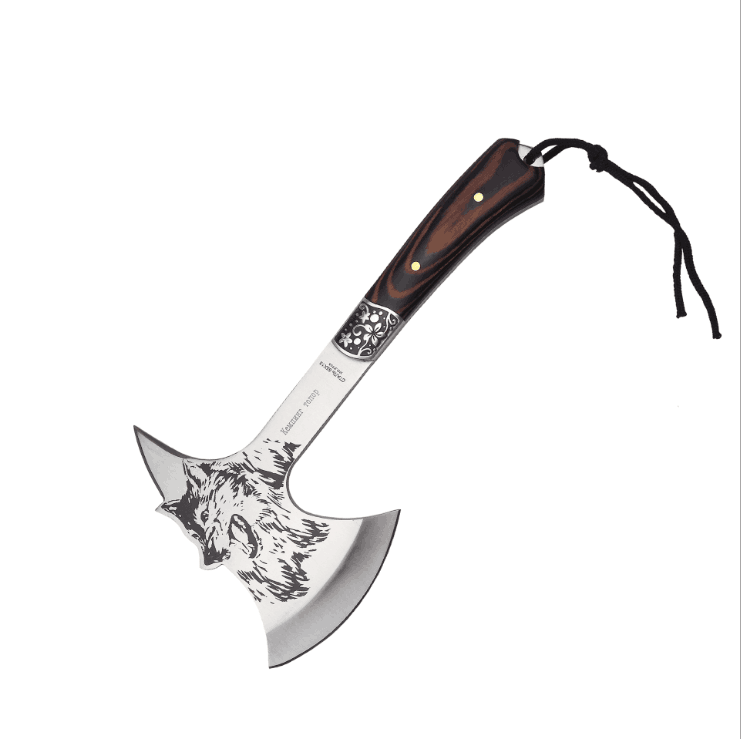 日本福冈家用木工斧子全钢双刃砍骨斧头手工工兵斧