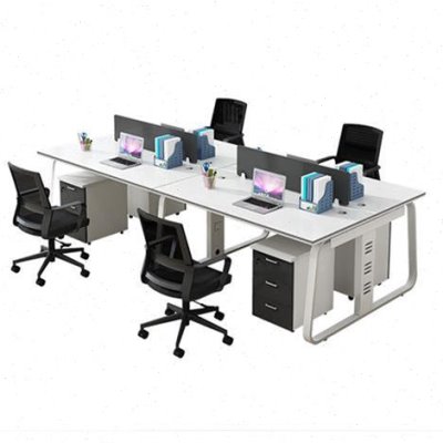 办公桌椅组合4四6人位简约现代屏风工位员工桌电脑桌卡座