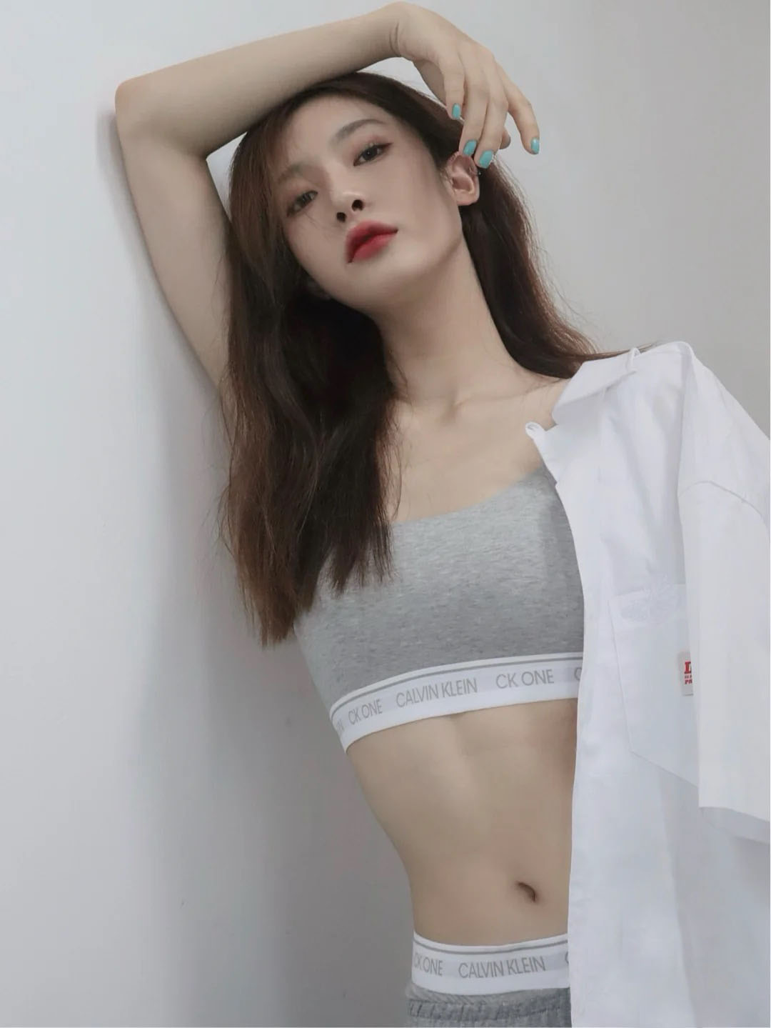 ckone泫雅同款玫瑰花运动内衣女士胸垫钢圈文胸套装