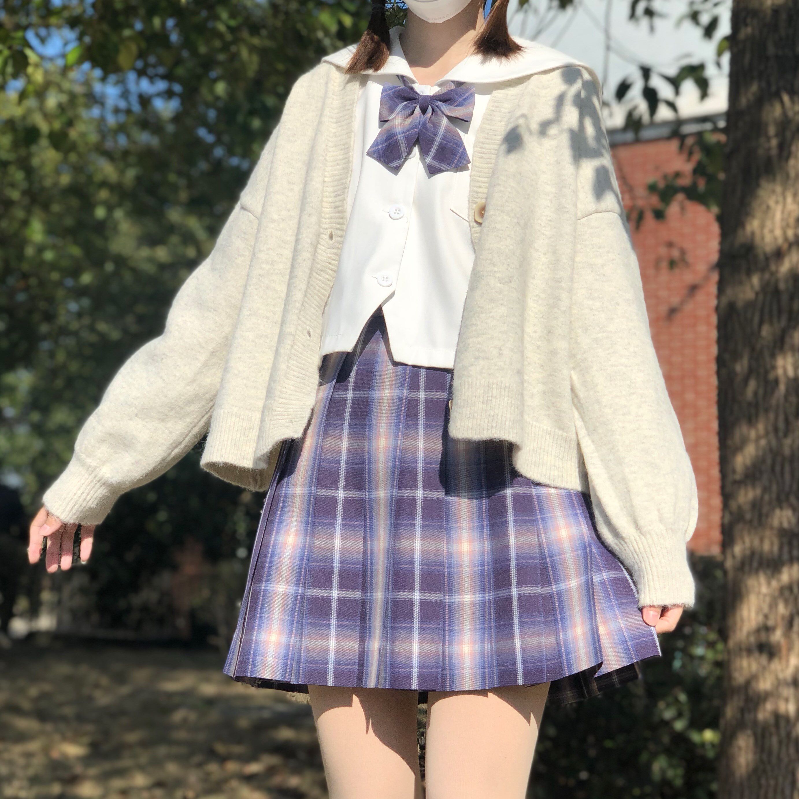 流浪行星研究所星河现货原创温柔柔梦幻紫格jk半身裙