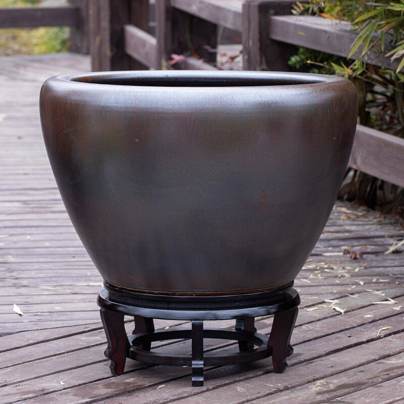 水缸老式储水家陶瓷大号养鱼米桶瓦缸坛子酱缸桌面缸