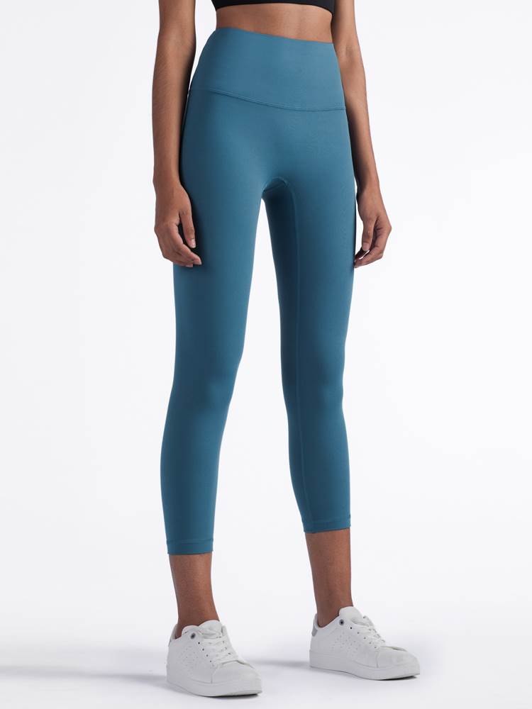 nuls裸感无痕瑜伽裤女弹力紧身速干高腰七分无尴尬线健身裤运动裤