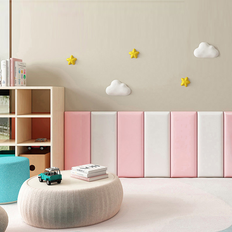 软包榻榻米墙围儿童防撞炕围自粘靠垫床围早教背景墙软包