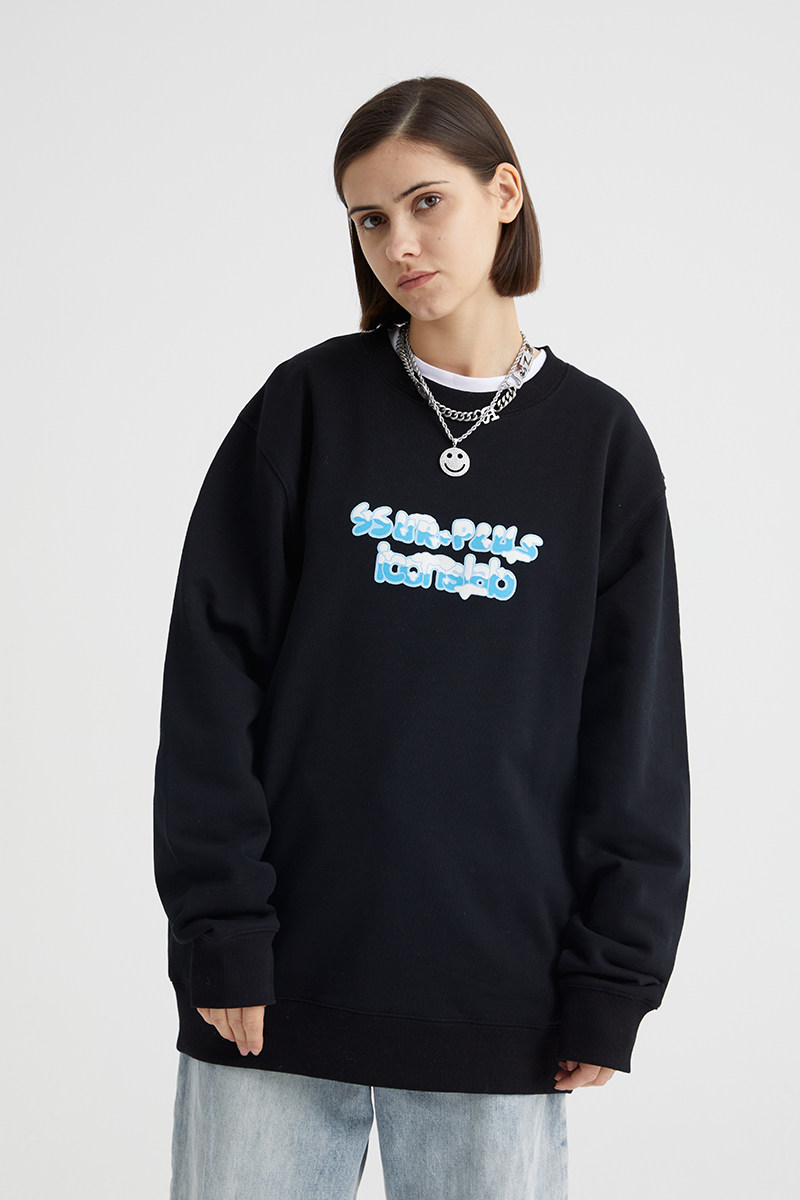 iconslab联名ssurplus融雪卫衣圆领宽松潮牌打底卫衣