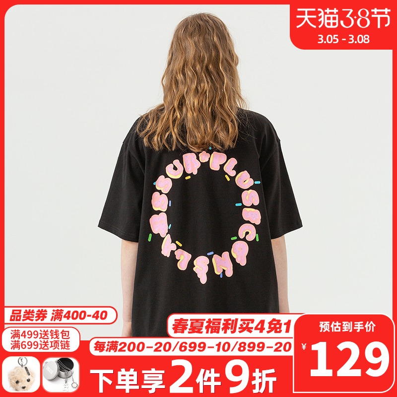 【罗正同款】ICONSLAB联名SSUR PLUS甜甜圈短袖T恤情侣INS宽松潮