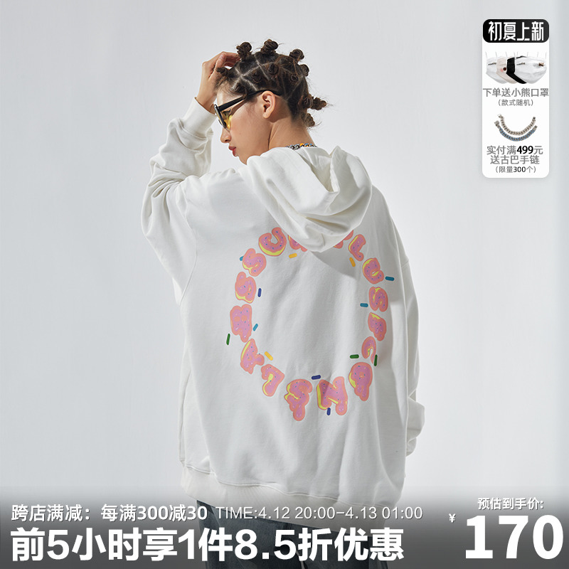 ICONSLAB联名SSUR PLUS甜甜圈星宽松连帽情侣卫衣男2022春季新款