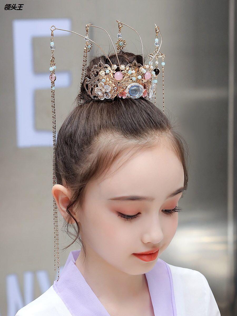 古风汉服头饰发冠魏晋风儿儿童发饰中国国风发饰