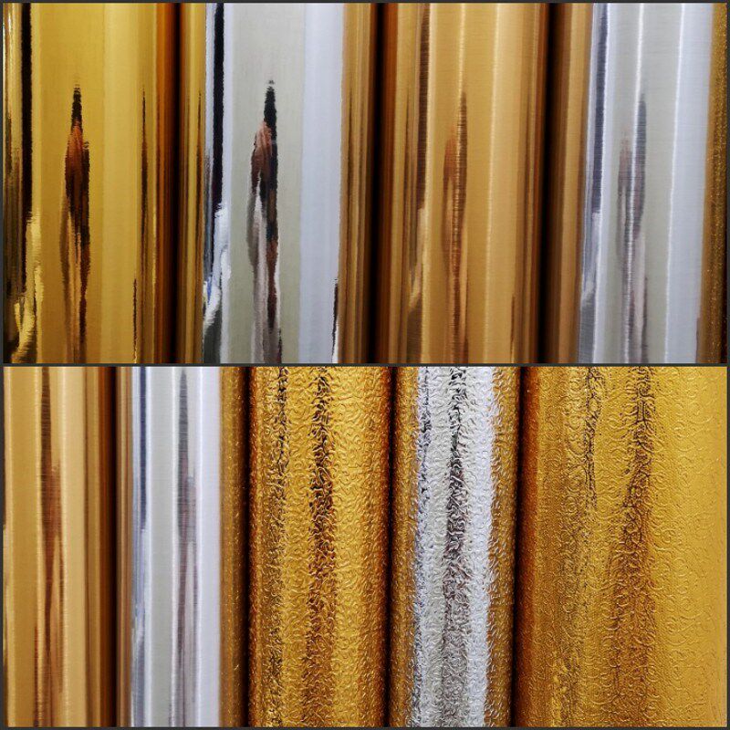 镜面银色广告不干胶金属自粘翻新哑金面墙金银色墙贴