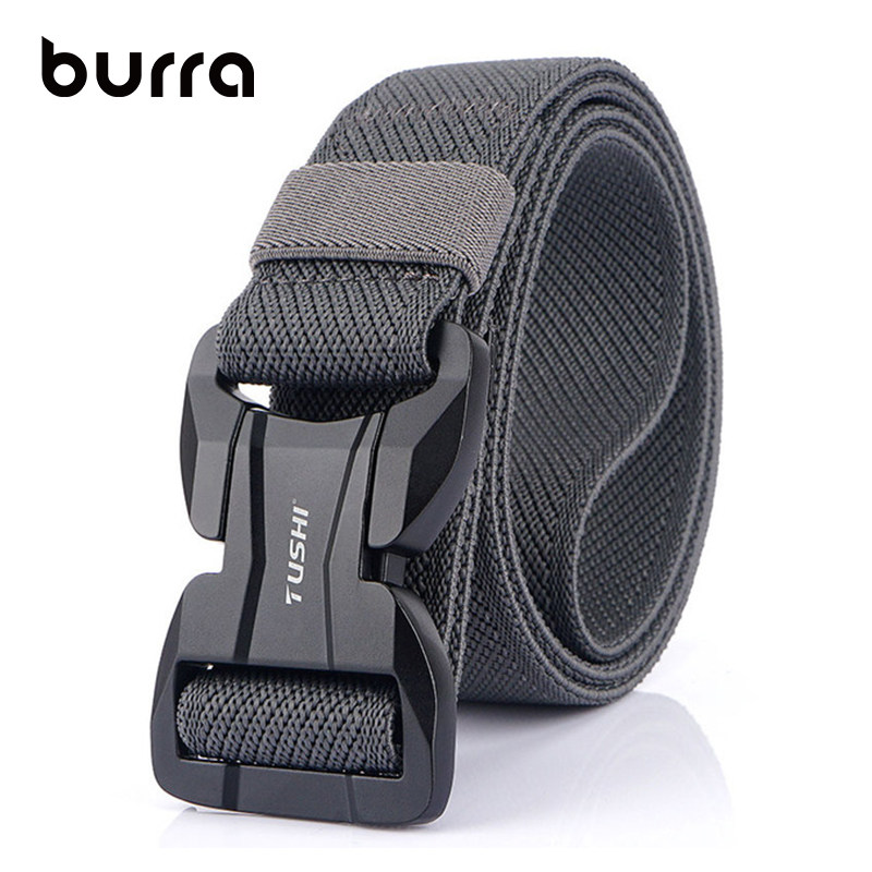 磁吸快拆弹力腰带男士机能松紧帆布皮带休闲腰带