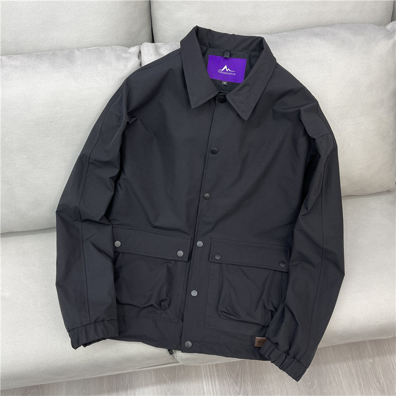 日系紫标！春季新款男士时尚休闲大口袋工装翻领教练夹克外套男潮
