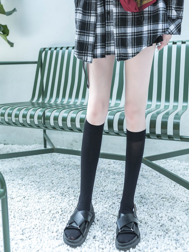 筒袜中厚天鹅绒过膝袜子中筒日系长筒学生jk中筒袜