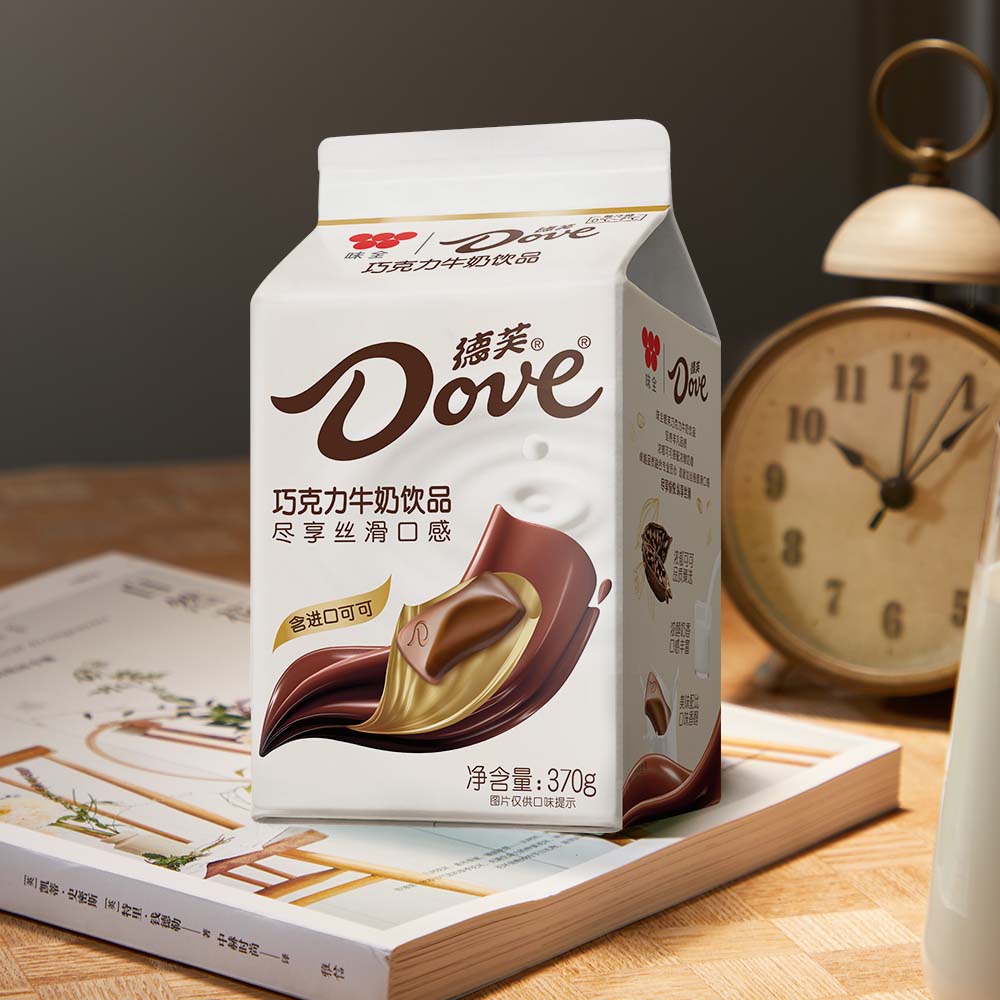 味全德芙巧克力牛奶丝滑浓郁可可早餐饮品370g950g盒装新品上市