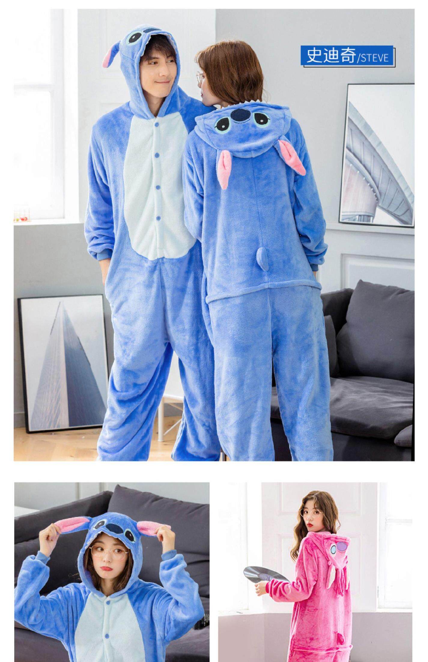 睡衣表演加长外穿学生袜子连体情侣大人绒毛睡衣