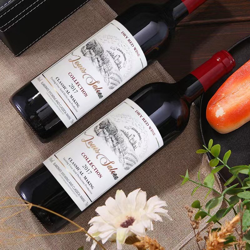 春节送礼14度750ml法国红酒路易萨洛纳珍藏干红葡萄酒