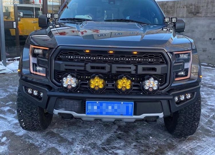 绞盘适用1720猛禽f150架加前杠灯架内置托盘保险杠