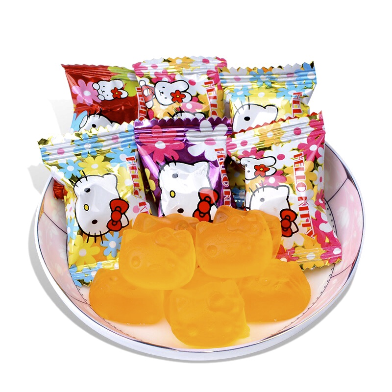 软糖热卖hellokitty果汁橡皮糖qq凯蒂猫糖果零食糖果