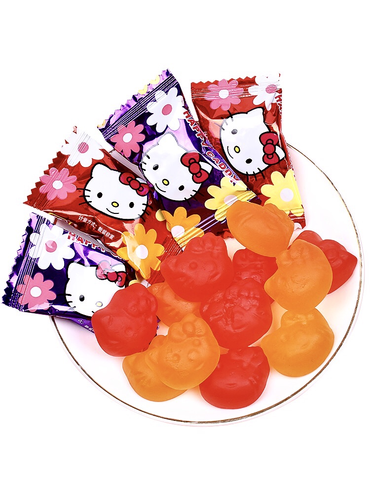 软糖热卖hellokitty果汁橡皮糖qq凯蒂猫糖果零食糖果