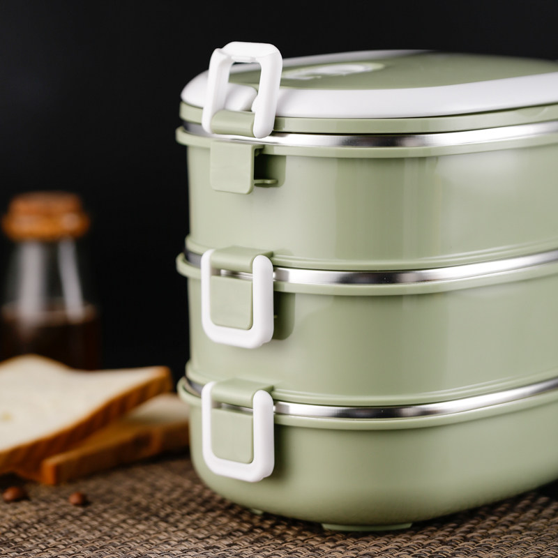 304不锈钢保温饭盒1人日式便当盒便携成人上班族带饭的饭盒3多层