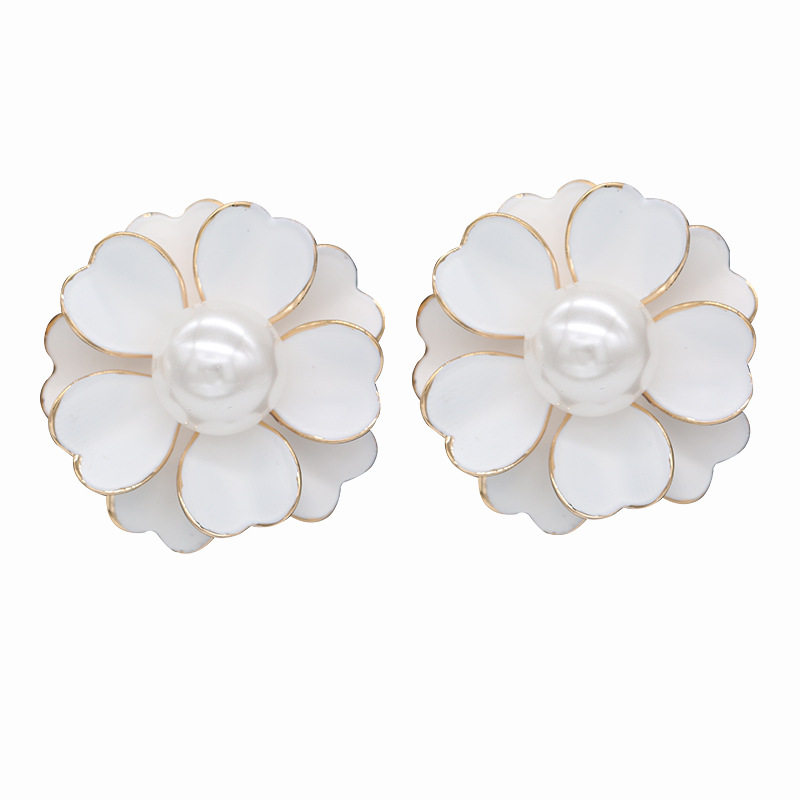 2021新款法式优雅纯洁温柔简约百搭日系纯白色耳环