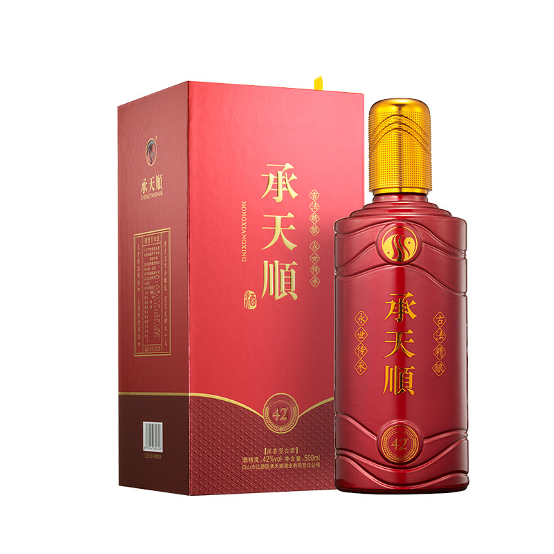 承天顺浓香型42度500ml1瓶酒水送礼42度喜酒高档礼盒纯粮食酒